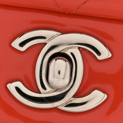 Chanel Patent Quilted Mini Square Flap Orange 12 of 12