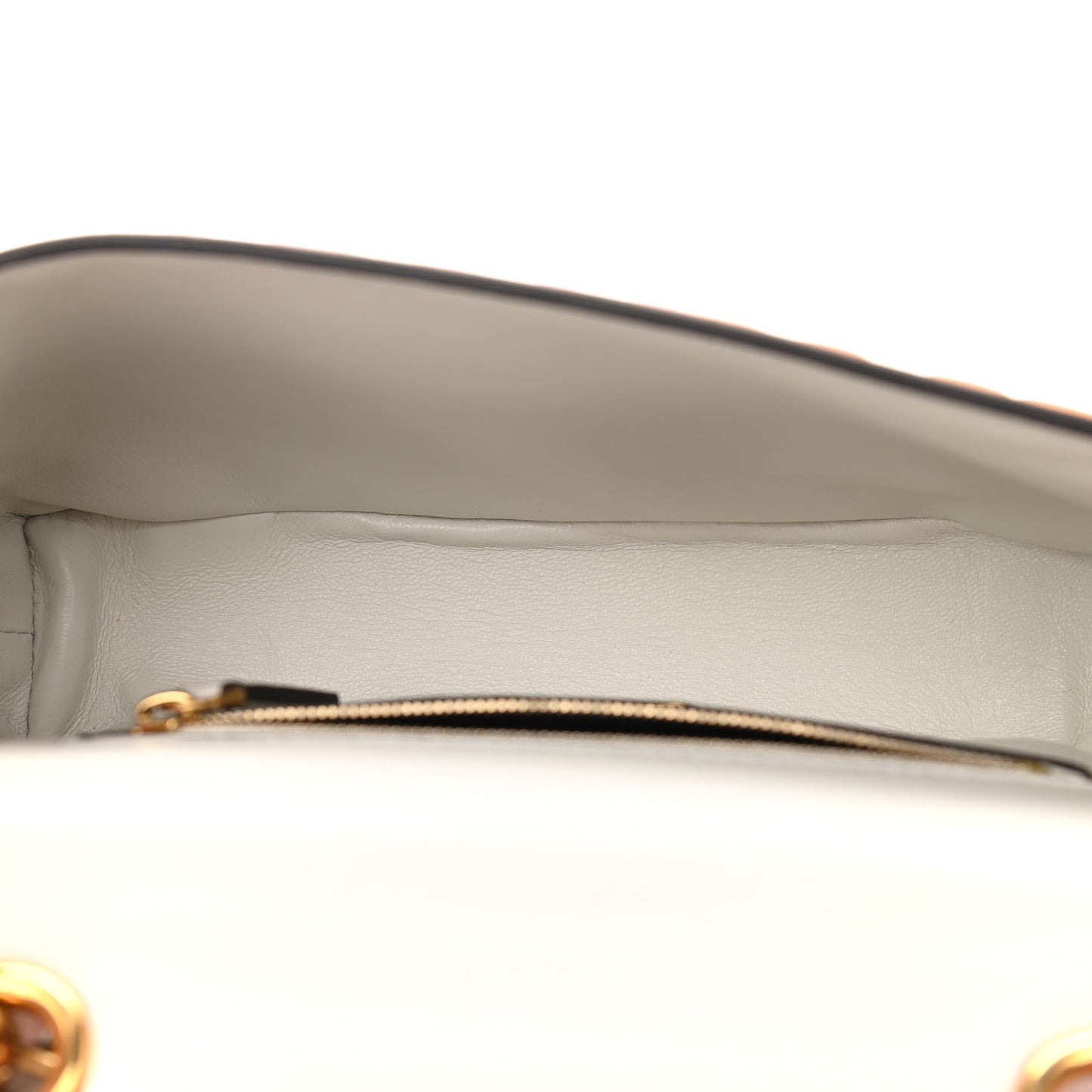 Nappa FF Embossed Line Print Midi Chain Baguette White Multicolor