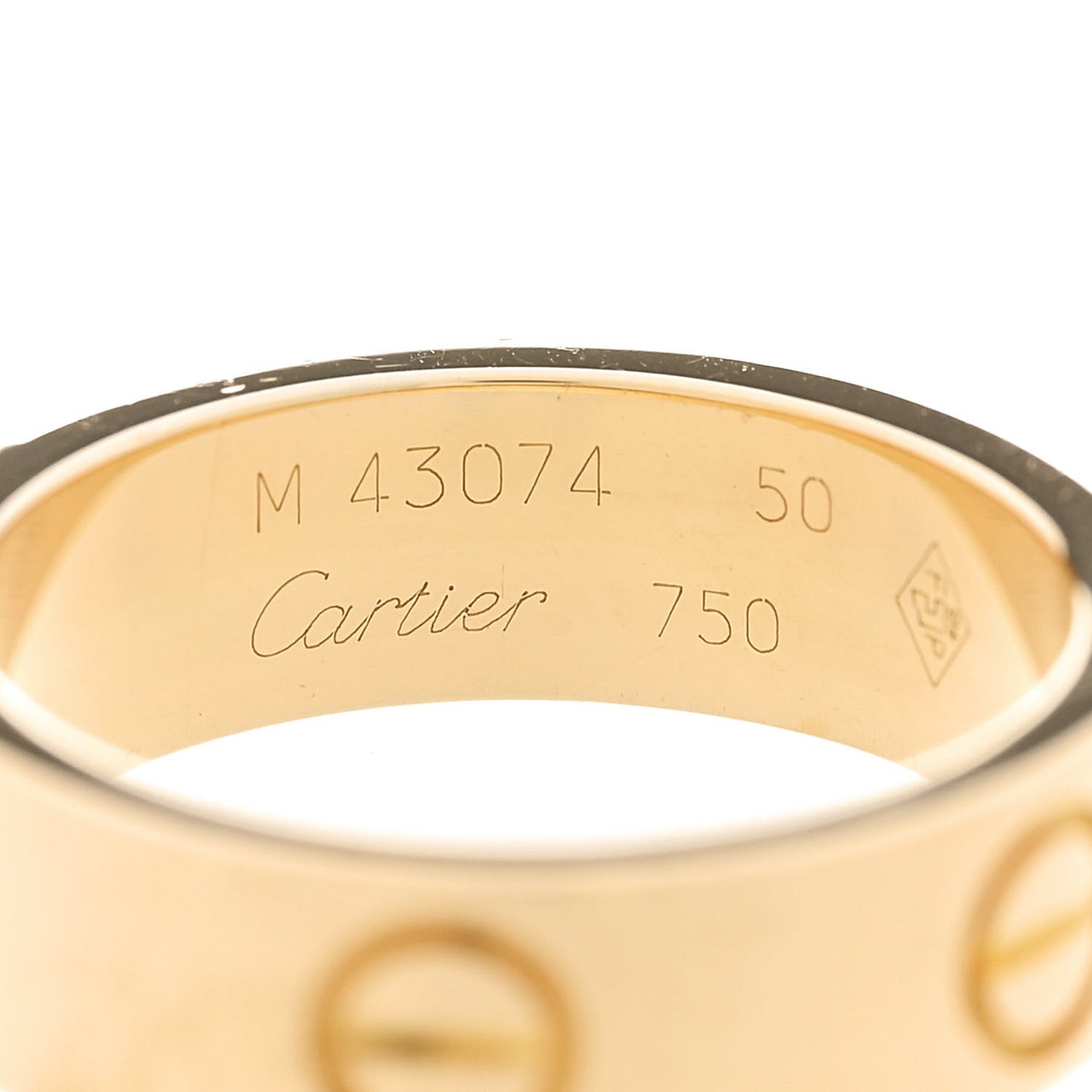 18K Yellow Gold 5.5mm LOVE Ring 50 5.25