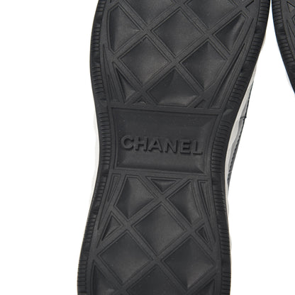 Chanel Velvet Calfskin Mixed Fibers CC Sneakers 37.5 Black 6 of 8