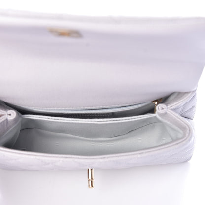 Chanel Caviar Quilted Mini Coco Handle Flap Light Grey 7 of 10