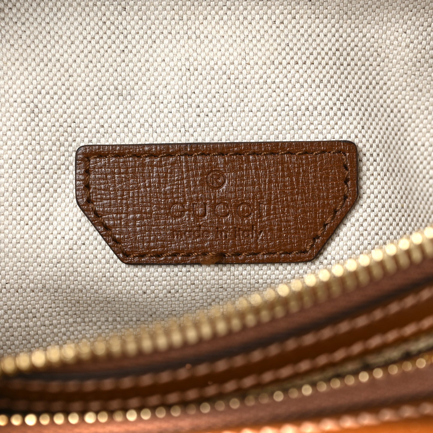 GG Supreme Monogram Textured Calfskin Retro Interlocking G Belt Bag Beige Ebony Brown Sugar