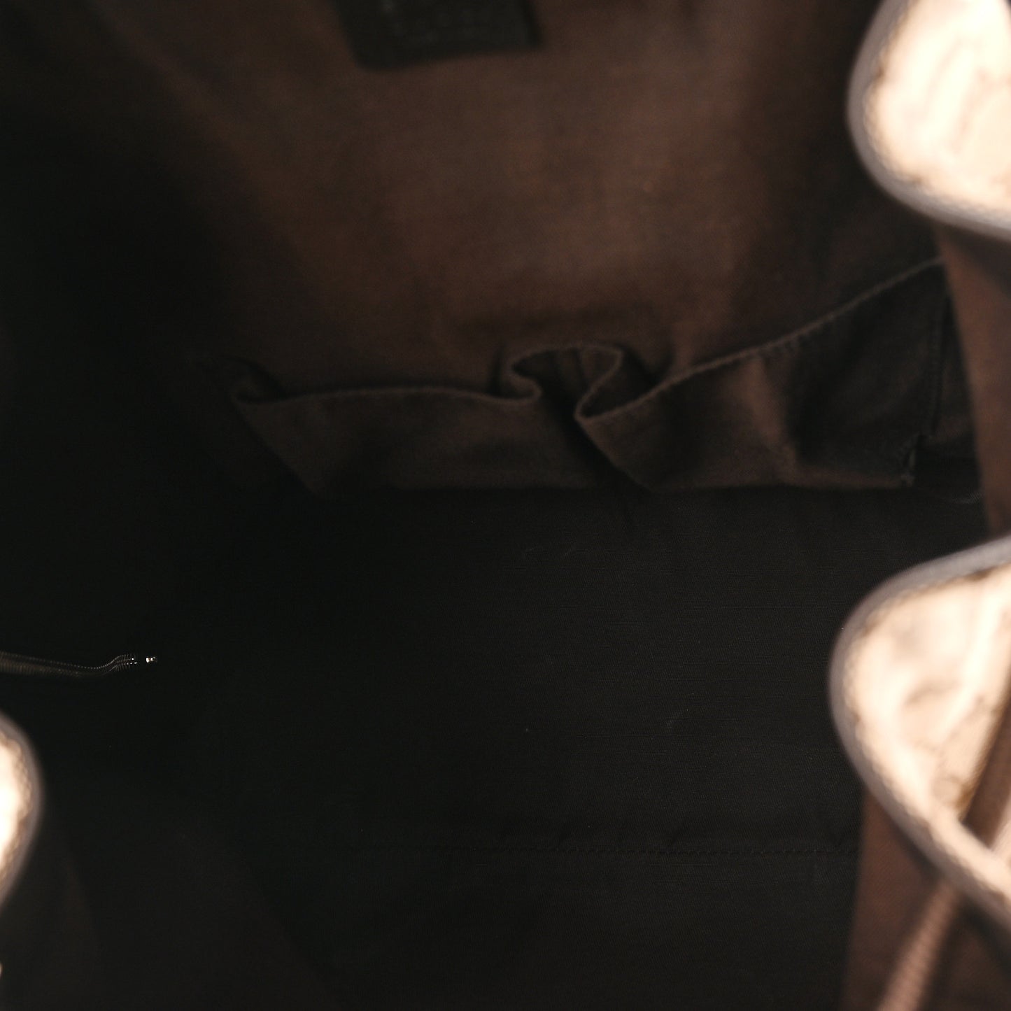 Monogram Dollar Calfskin O Drawstring Backpack Beige Ebony Testa di Moro Dark Chocolate