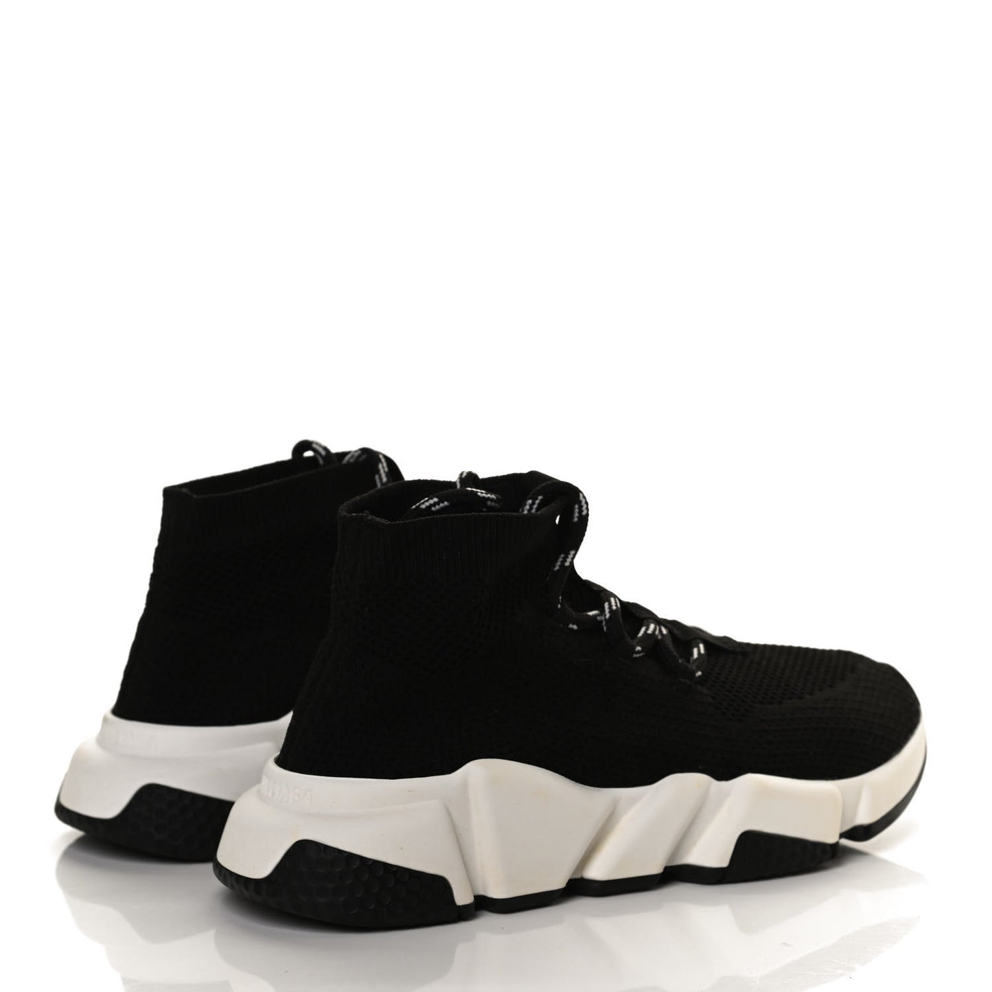Knit Womens Speed Lace Up Sneakers 35 Black
