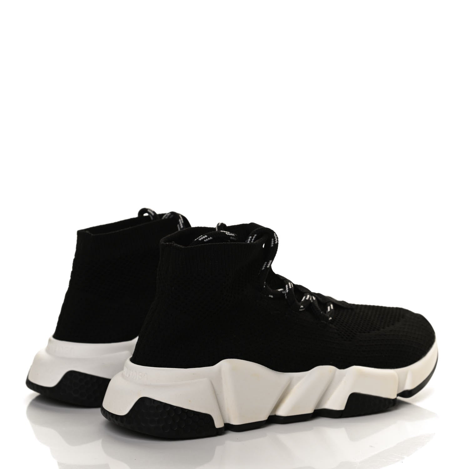Balenciaga Knit Womens Speed Lace Up Sneakers 35 Black 4 of 10