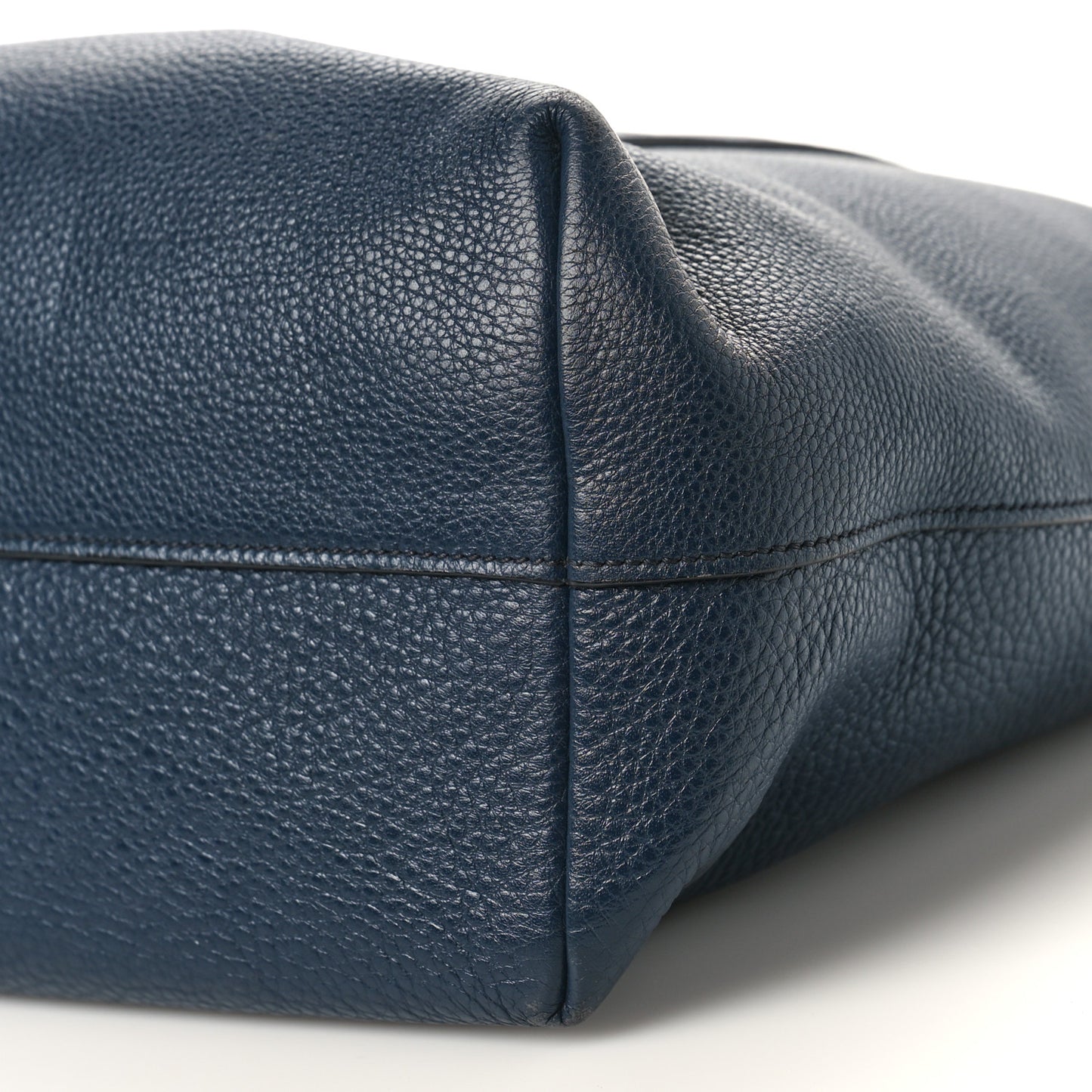 Vitello Daino Pocket Shopping Tote Blue