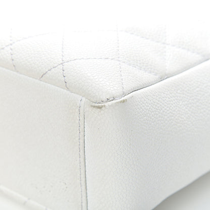Chanel Caviar Quilted Petit Shopping Tote PST White 9 of 23