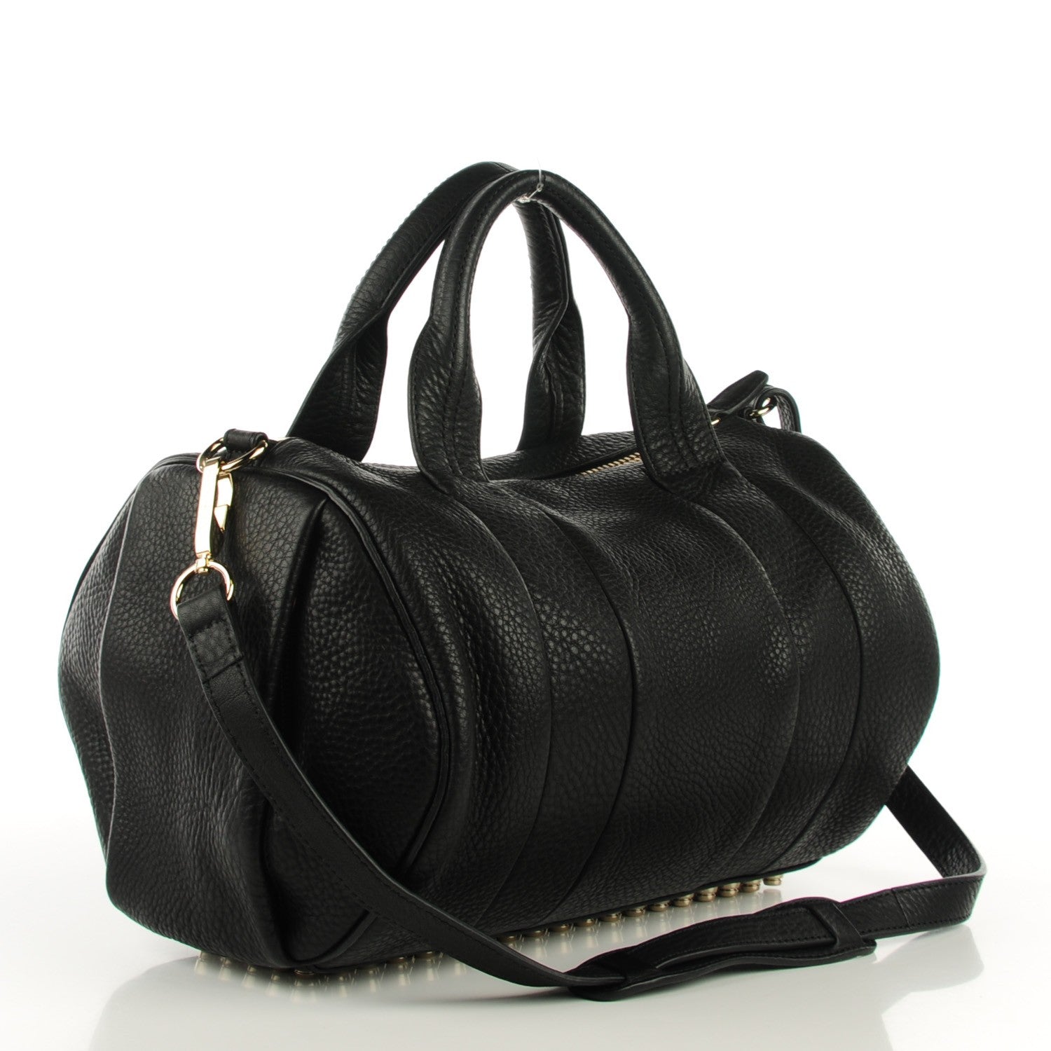 Alexander Wang Pebbled Lambskin Rocco Soft Black Pale Gold Hardware 3 of 7