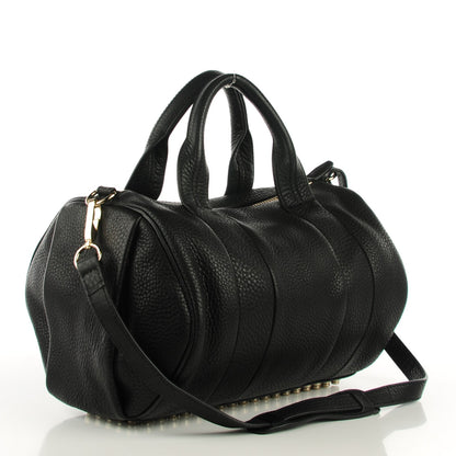 Alexander Wang Pebbled Lambskin Rocco Soft Black Pale Gold Hardware 3 of 7
