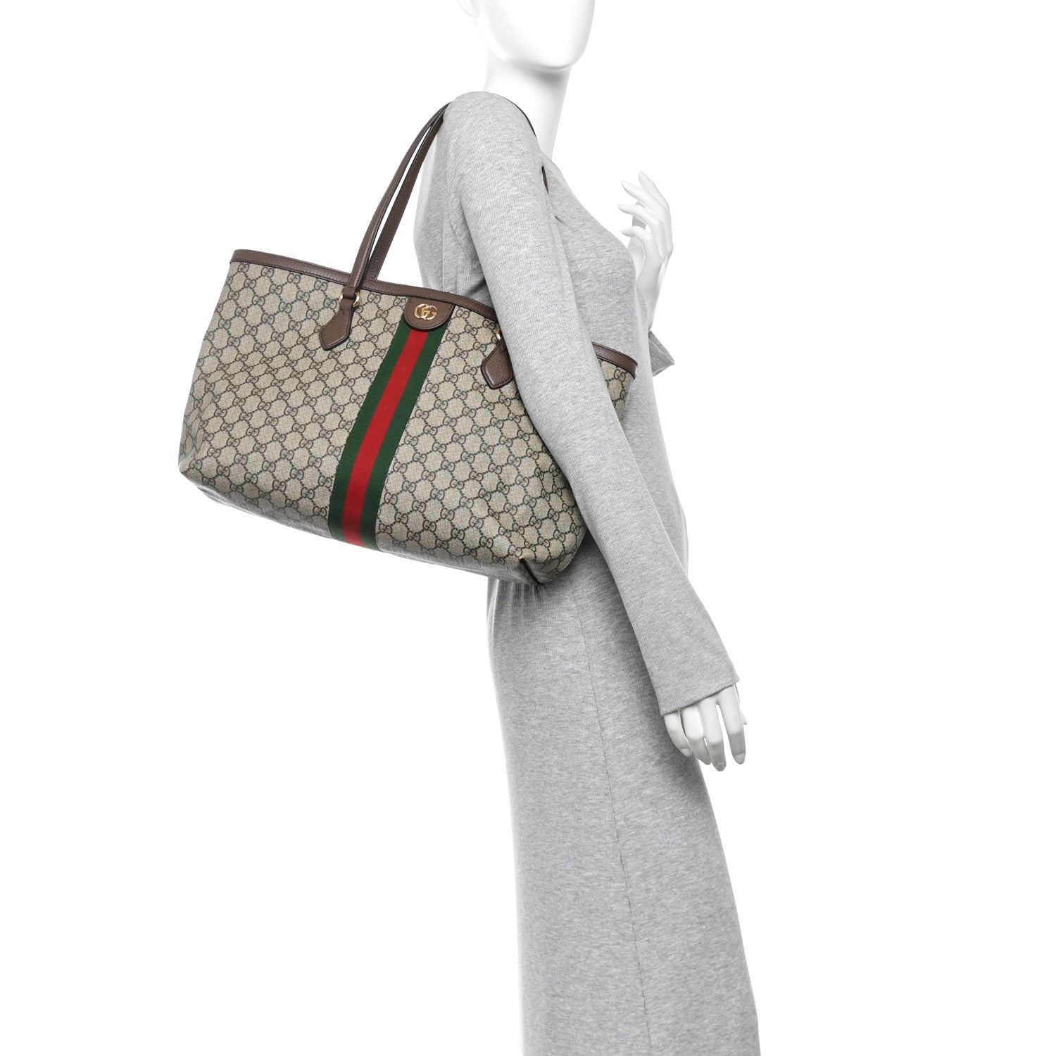 Gucci GG Supreme Monogram Medium Ophidia Shopping Tote Brown 2 of 10