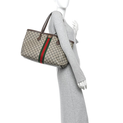 Gucci GG Supreme Monogram Medium Ophidia Shopping Tote Brown 2 of 10