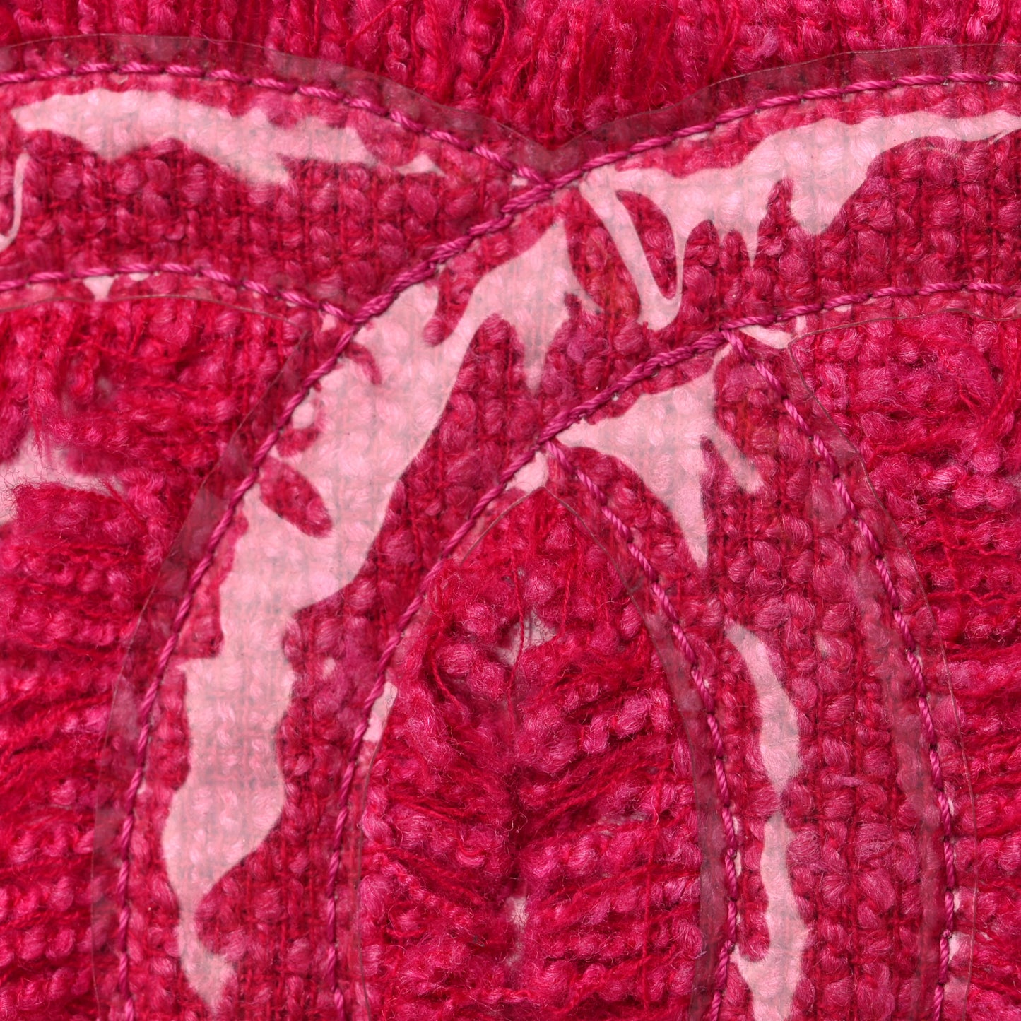 Vinyl Quilted Funny Tweed Tote Fuchsia