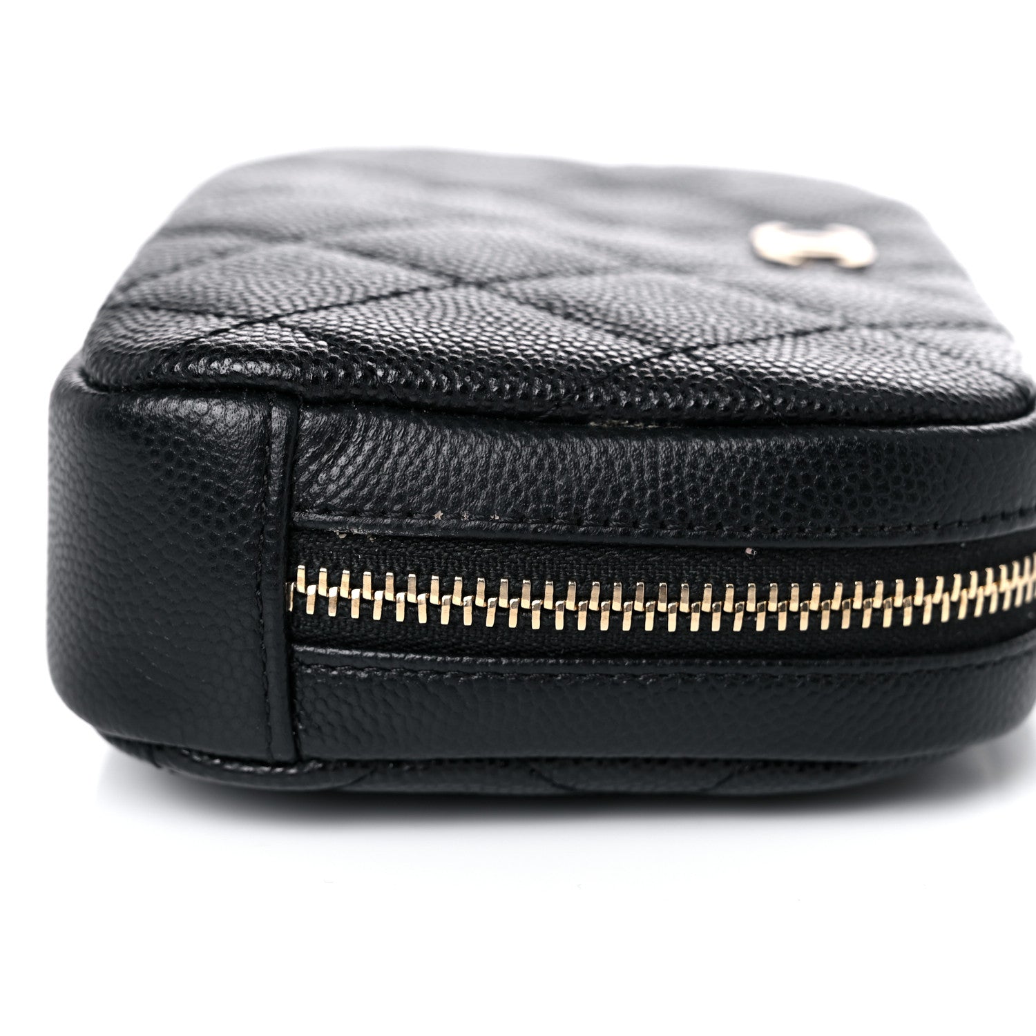 Chanel Caviar Quilted Small Curvy Pouch Cosmetic Case Black 10 of 11