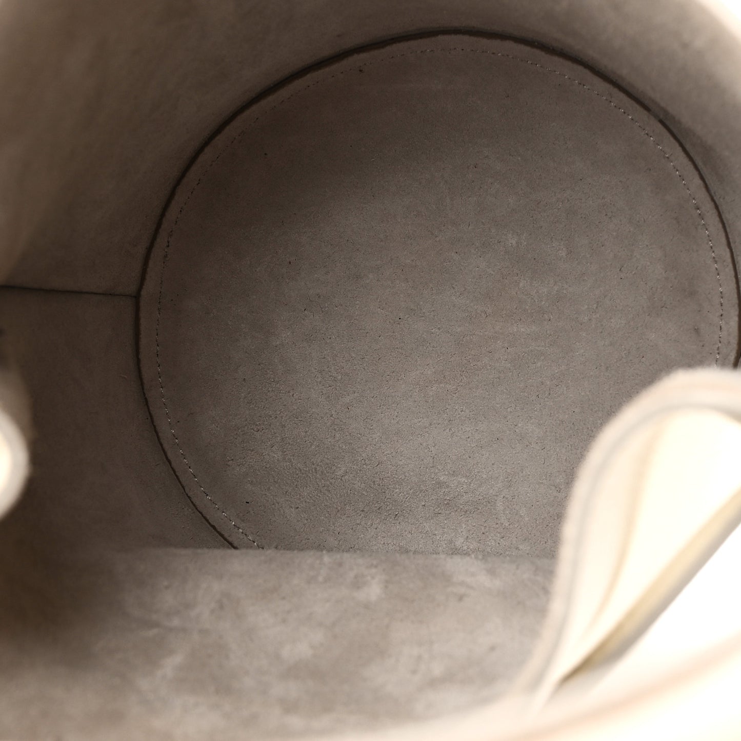Supple Grained Calfskin Nano Big Bag Bucket White