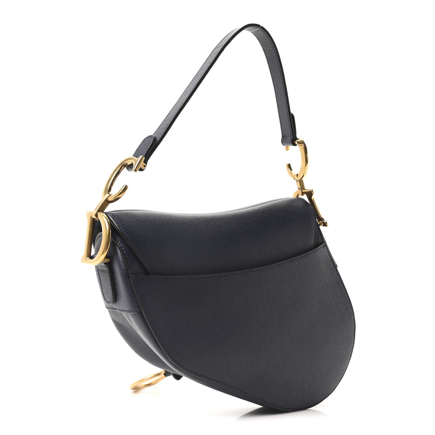 Christian Dior Grained Calfskin Saddle Bag Navy 3 of 10