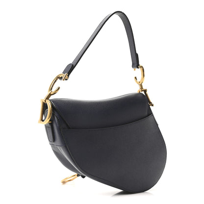 Christian Dior Grained Calfskin Saddle Bag Navy 3 of 10