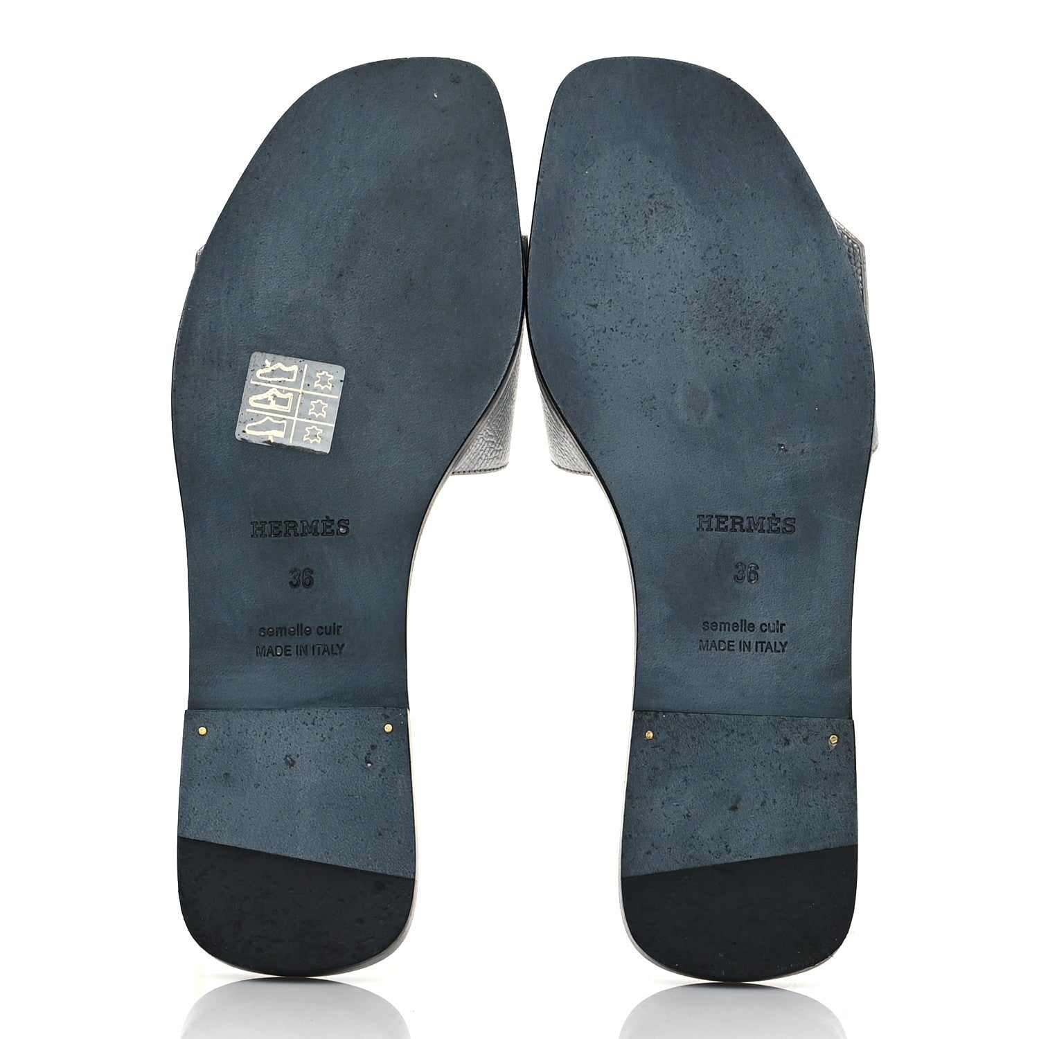 Hermes Epsom View Sandals 36 Argent 5 of 10