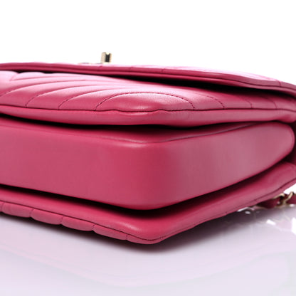 Chanel Lambskin Chevron Quilted Small Trendy CC Dual Handle Flap Bag Pink 9 of 9