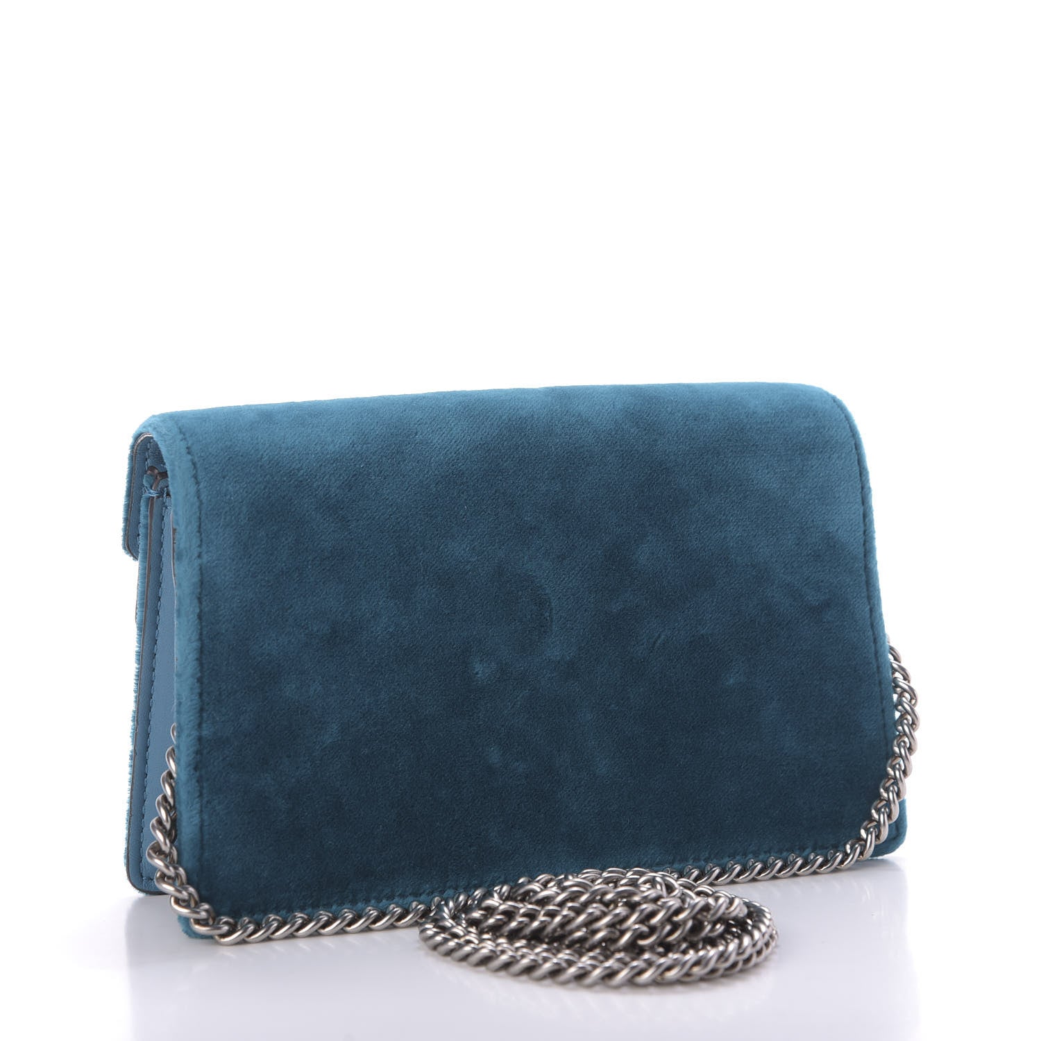 Gucci Velvet Super Mini Dionysus Shoulder Bag Pavone Cyan 2 of 9
