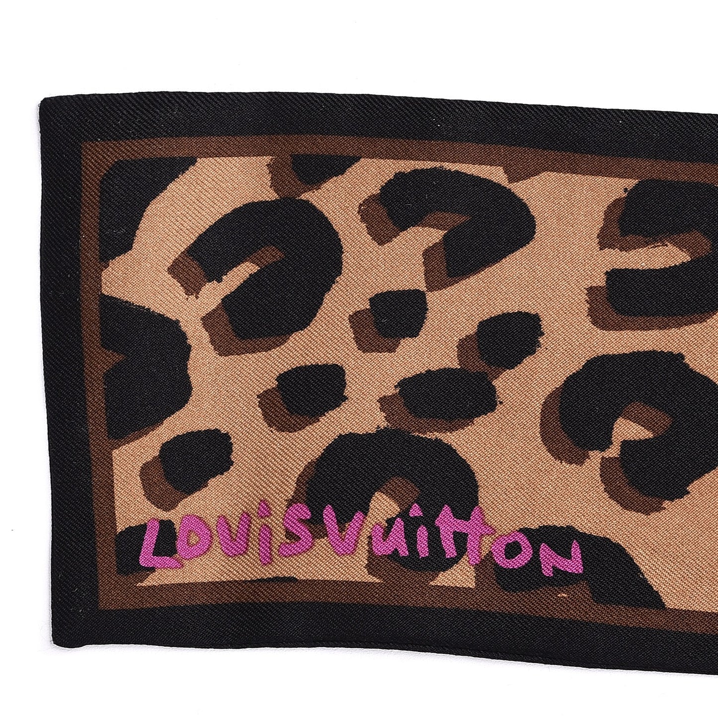 Silk Leopard Bandeau Scarf Marron