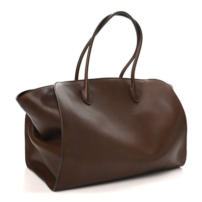 The Row Polished Saddle Calfskin Marlo 17 Tote Bag Deep Brown 3 of 9