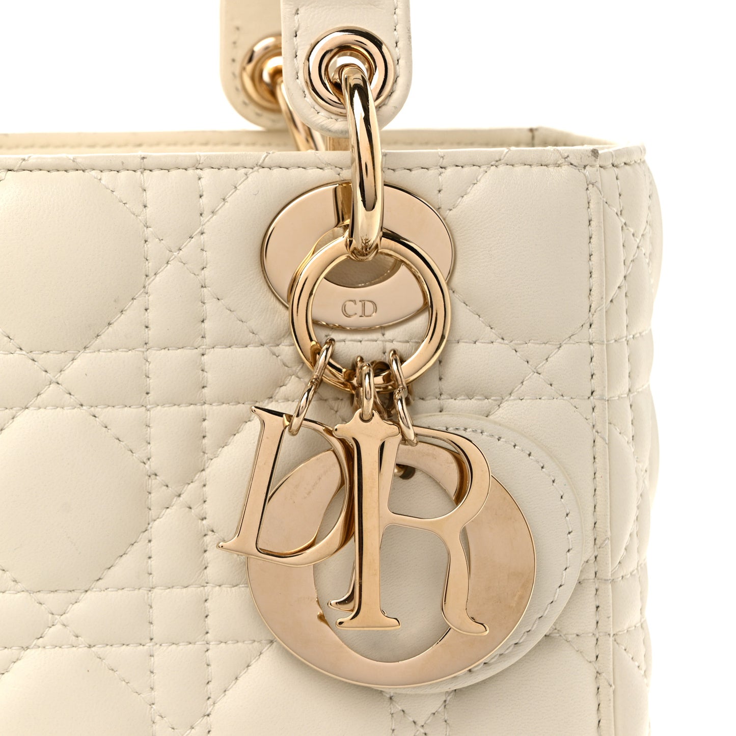Lambskin Cannage Small My ABCDior Lady Dior White