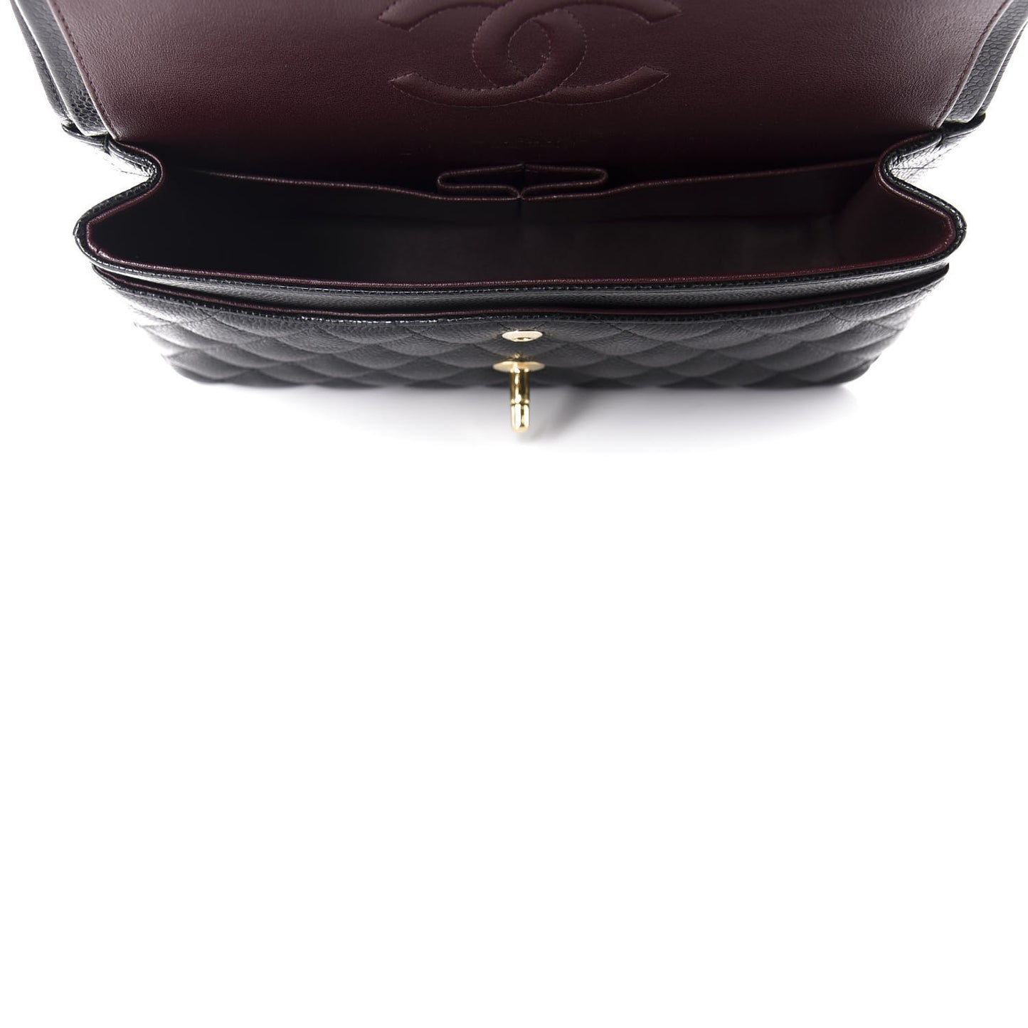 Caviar Quilted Medium Double Flap Black