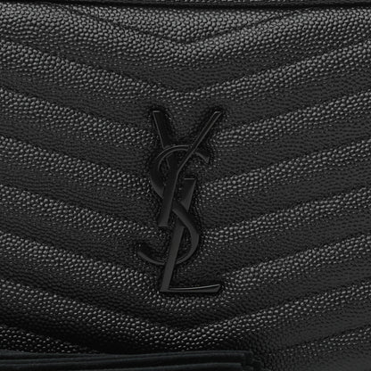 Saint Laurent Grain De Poudre Matelasse Monochrome Monogram Mini Lou Camera Bag Black 8 of 10