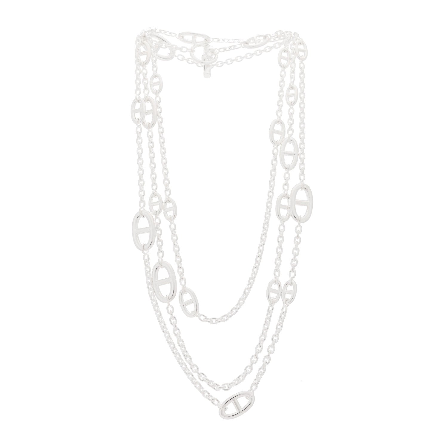 Hermes Sterling Silver Farandole Necklace 160 3 of 6