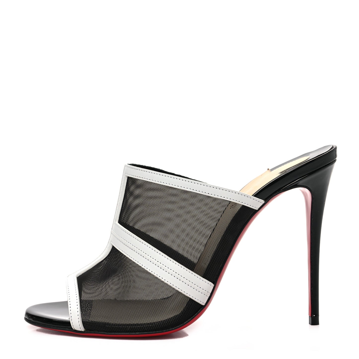 Rete Calfskin Interdite 100 Mule 39 Black White