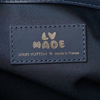 Louis Vuitton X NIGO Taurillon Monogram Denim Drip Keepall Bandouliere 50 Blue 5 of 10