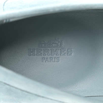 Hermes Suede Goatskin Womens Destin Loafer 37 Vert d'eau 7 of 11