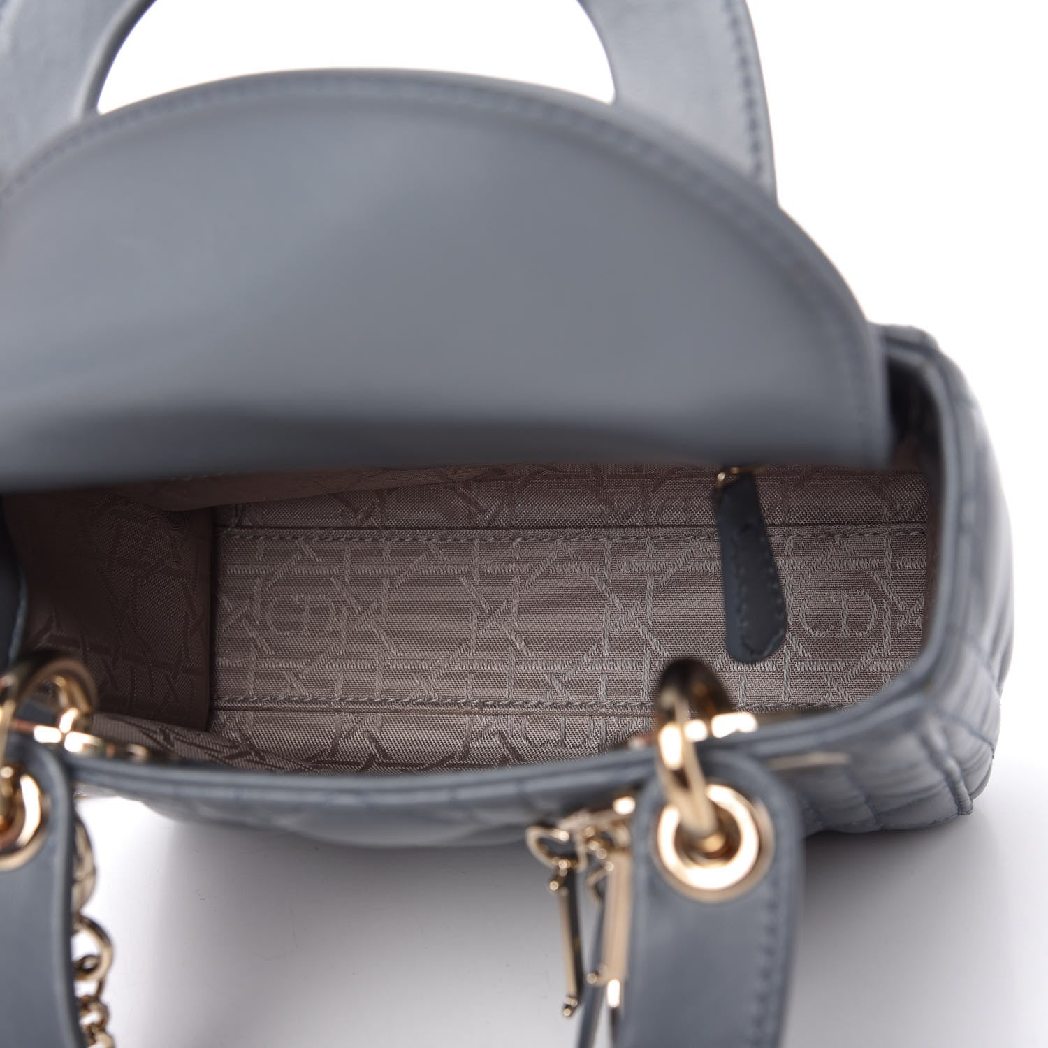 Christian Dior Lambskin Cannage Mini Lady Dior Cloud Blue 5 of 10