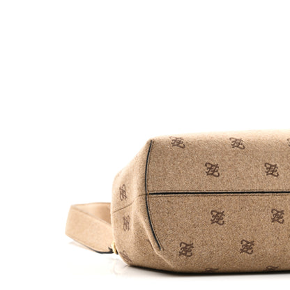Fendi Flannel Karligraphy Embroidered Medium Fendi First Camel 9 of 10