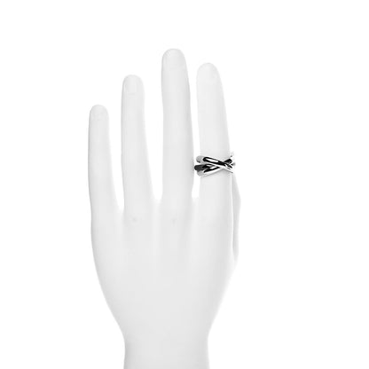 Cartier 18K White Gold Black Ceramic Trinity Ring 64 10.75 2 of 5