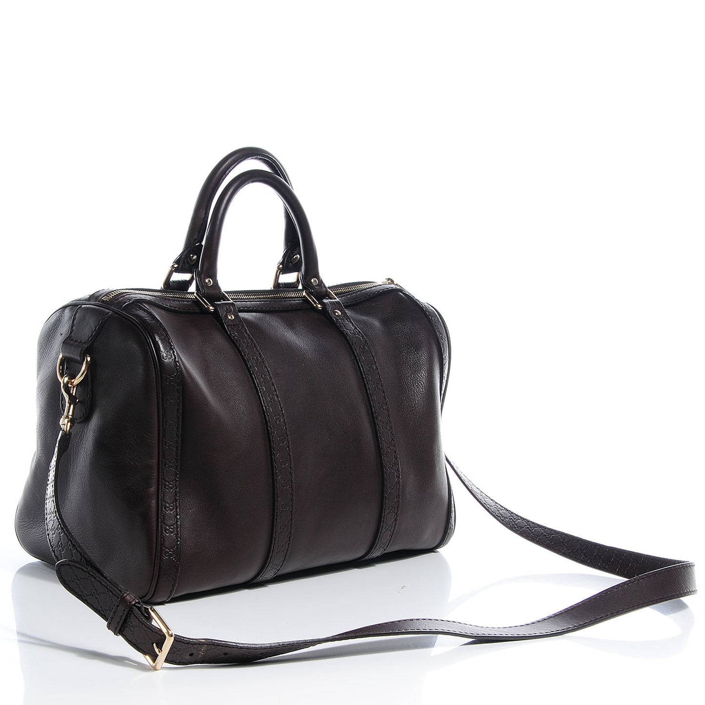 Calfskin Microguccissima Trim Medium Boston Brown
