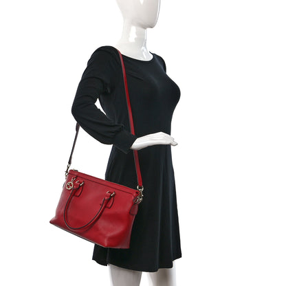 Gucci Dollar Calfskin GG Charm Satchel Red 3 of 10
