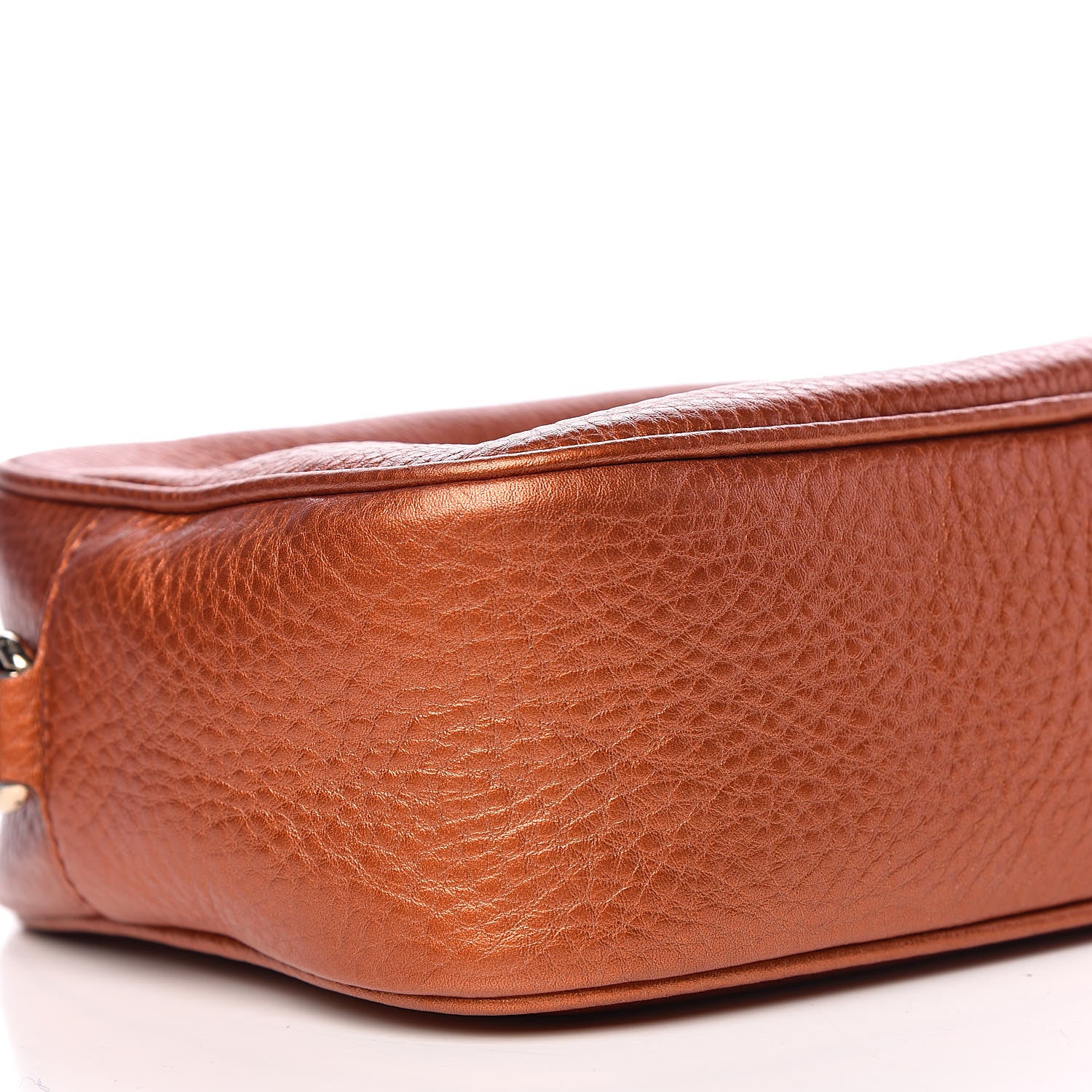 Gucci Metallic Pebbled Calfskin Small Soho Disco Bag Burnt Orange 8 of 10
