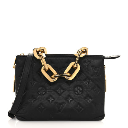 Louis Vuitton Lambskin Embossed Monogram Coussin BB Black 1 of 6