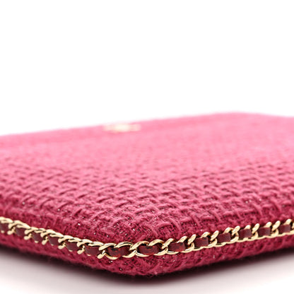 Chanel Tweed Chain Around Tablet Holder Crossbody Pink 10 of 13