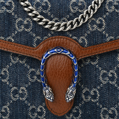 Gucci New Denim GG Monogram Dollar Calfskin Enamel Mini Dionysus Chain Wallet Blue Tea Cuir Epilog Electric Blue 8 of 10