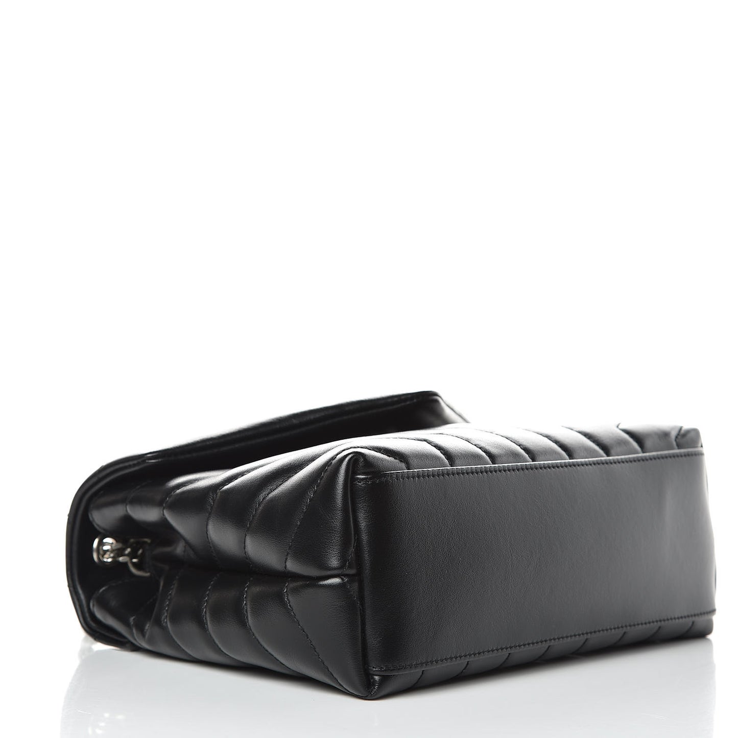 Calfskin Y Quilted Monogram Small Loulou Chain Satchel Black