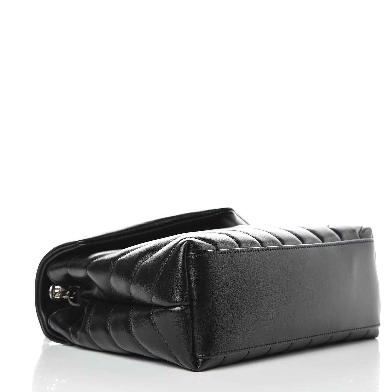 Saint Laurent Calfskin Y Quilted Monogram Small Loulou Chain Satchel Black 4 of 9