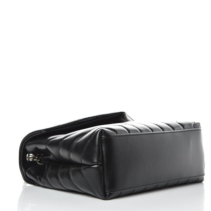 Saint Laurent Calfskin Y Quilted Monogram Small Loulou Chain Satchel Black 4 of 9
