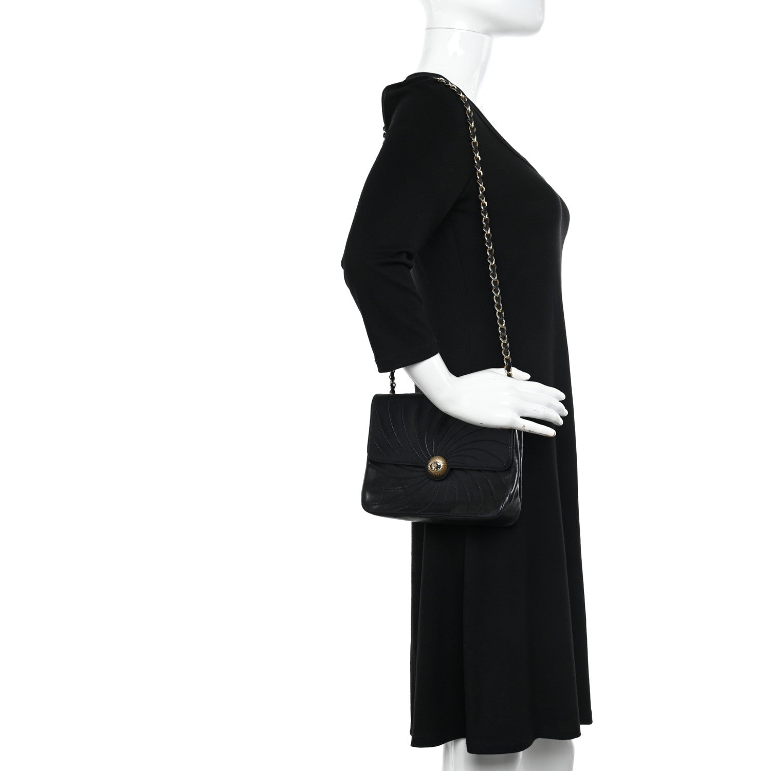 Chanel Lambskin Stitched Single Flap Black 2 of 14