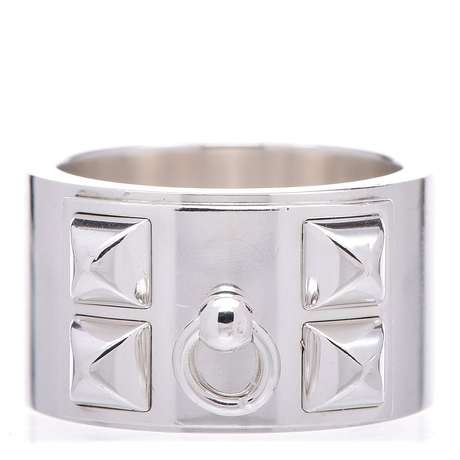Hermes Sterling Silver Collier De Chien CDC Ring 54 6.75 1 of 4