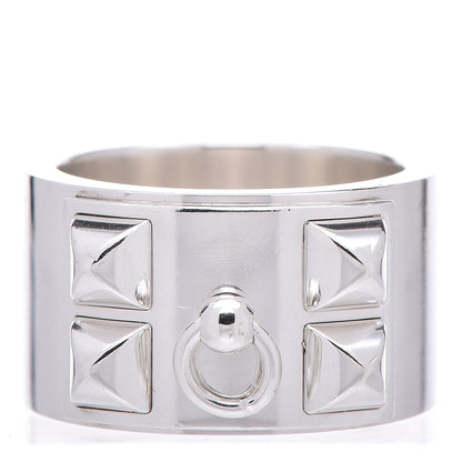 Hermes Sterling Silver Collier De Chien CDC Ring 54 6.75 1 of 4
