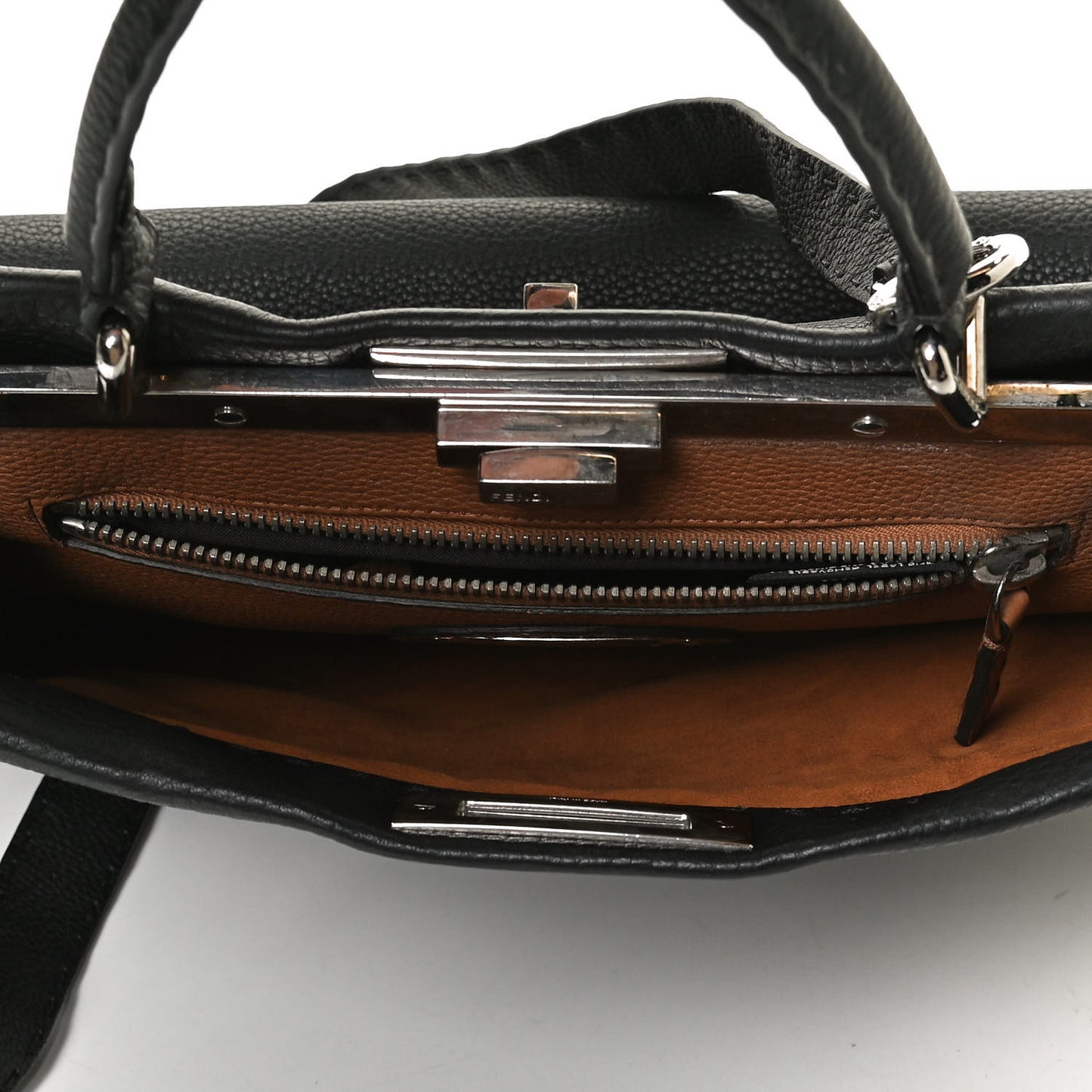 Cuoio Romano Selleria Bi-Color Medium Peekaboo Iconic Satchel Black Mou