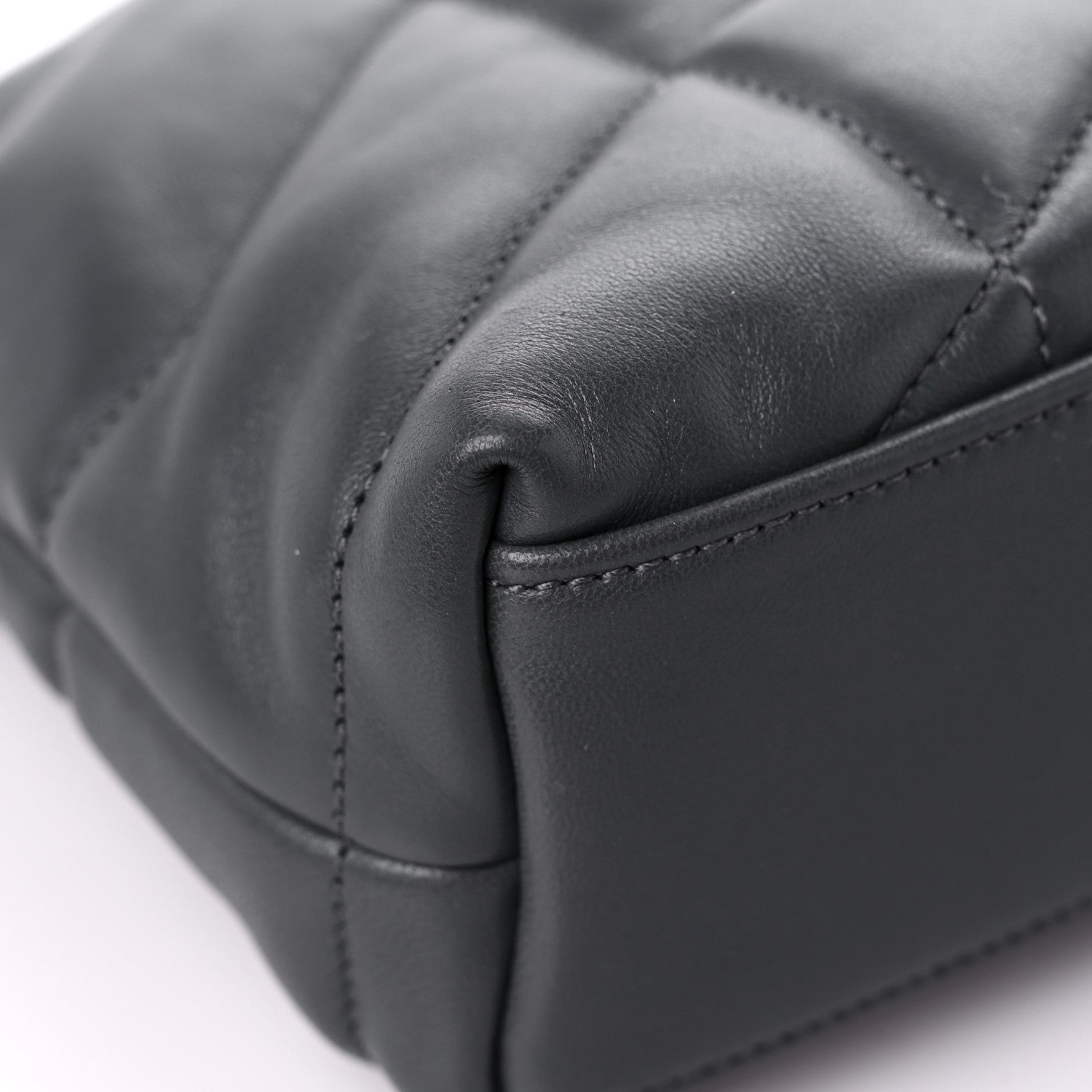 Saint Laurent Lambskin Quilted Toy Loulou Puffer Monogram Chain Satchel Storm 10 of 15