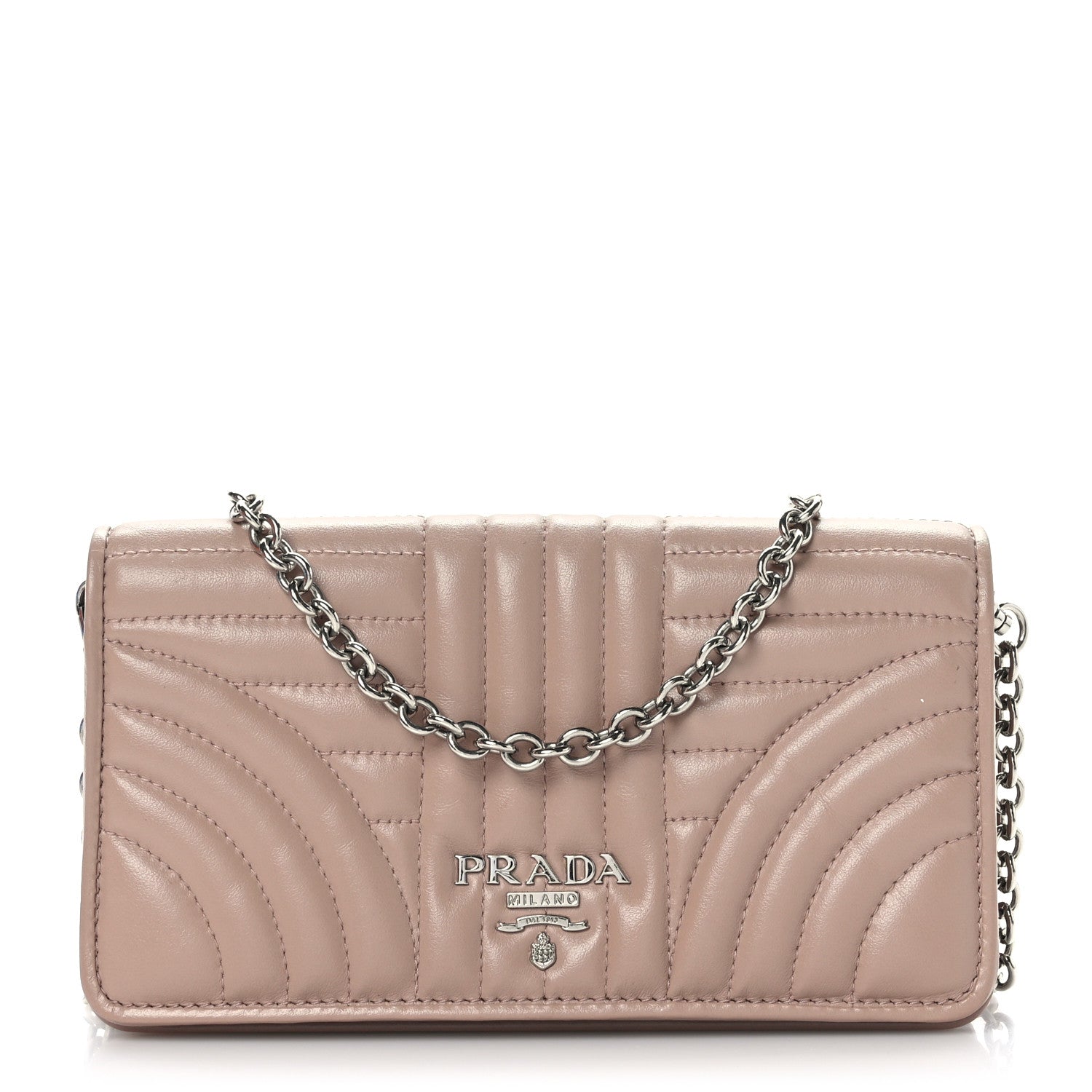 Prada Soft Calfskin Impunture Diagramme Chain Wallet Cipria 1 of 7